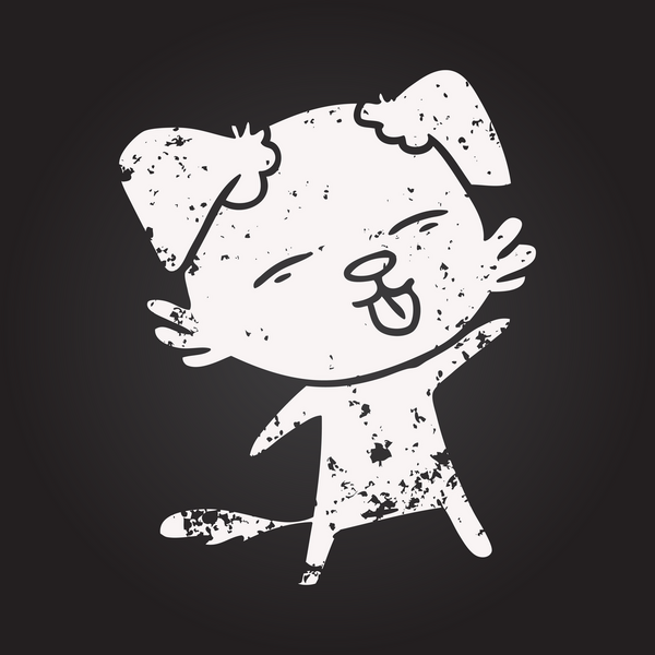 Karatahta tebeşirle çizilmiş köpek bir insan tarafından çizilmiş.