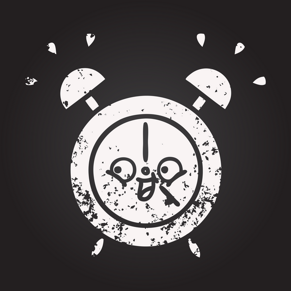 Bir insan tarafından çizilmiş çalar saatin karikatürü.