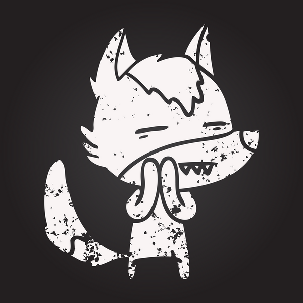 Karatahta tebeşirle çizilmiş kurt dişi bir insan tarafından çizilmiş.