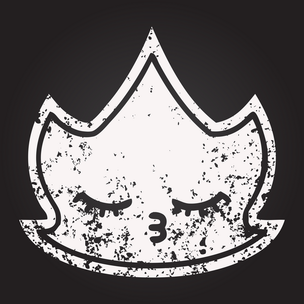 Tahta tebeşir bir insan tarafından çizilmiş bir ateşin karikatürü.