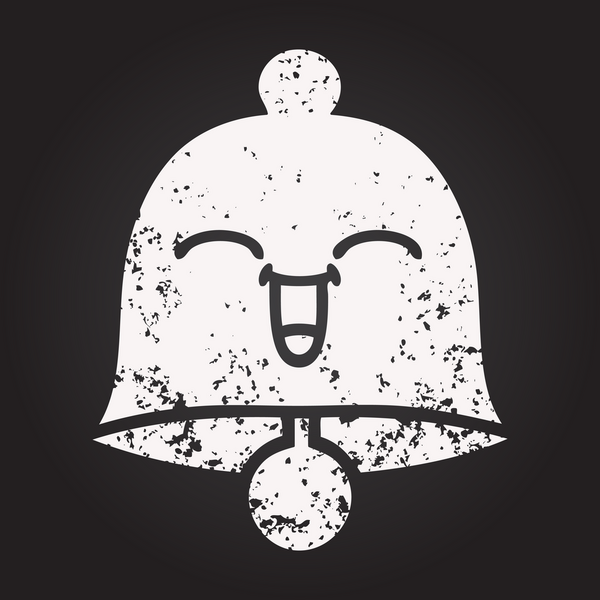 Tahta tebeşir, bir insan tarafından çizilmiş çanın karikatürü.