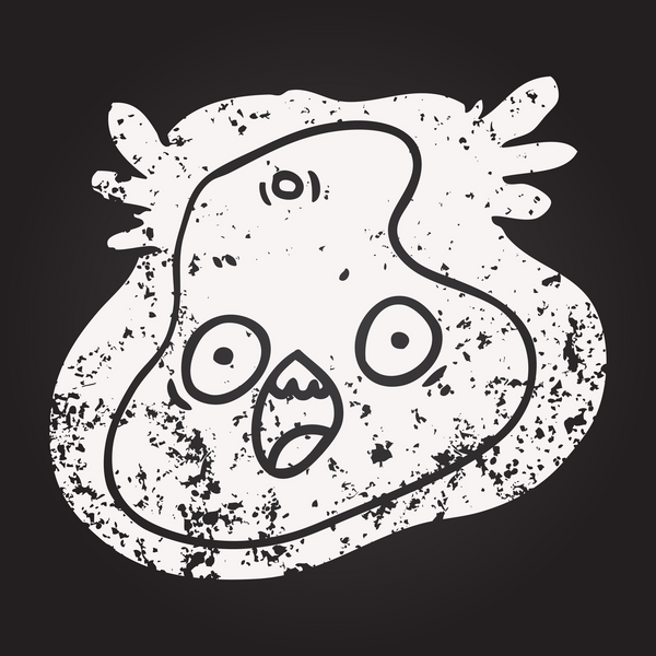 Bir insan tarafından çizilmiş kara tahta karikatür mikrobu.