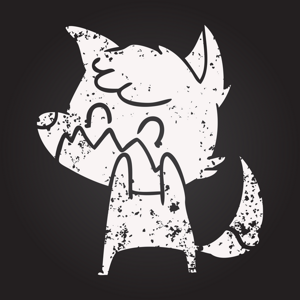 Karatahta tebeşiri bir insan tarafından çizilmiş tilki.