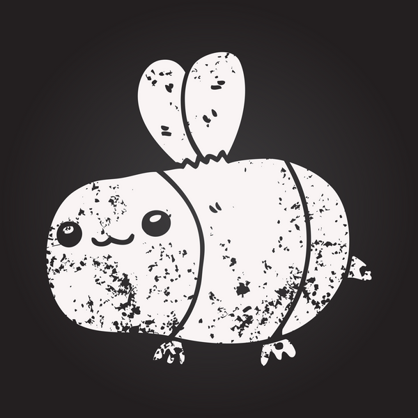 Bir insan tarafından çizilmiş kara tahta çizgi film arısı.