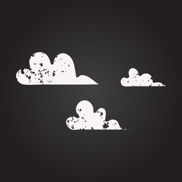 Tahta tebeşir, bir insan tarafından çizilmiş fırtına bulutunun karikatürü.