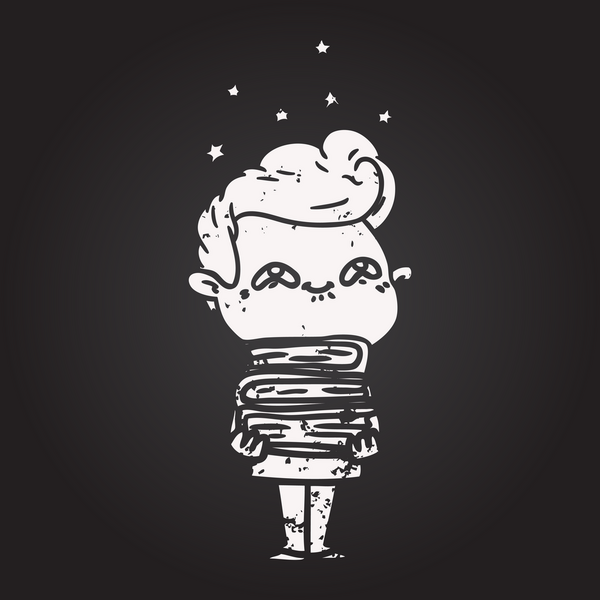 Tahta tebeşir karikatürü bir insan tarafından çizilmiş heyecanlı bir adam