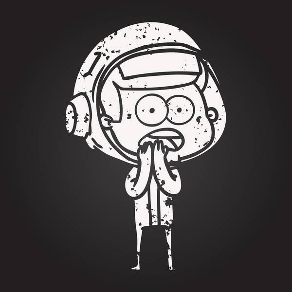 Tahta tebeşir karikatürü bir insan tarafından çizilen astronotu şaşırttı