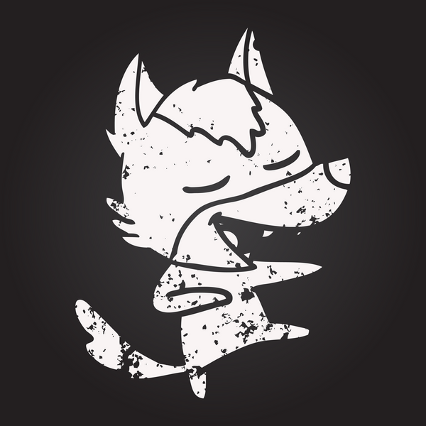 Karatahta tebeşirle çizilmiş kurt bir insan tarafından çizilmiş.