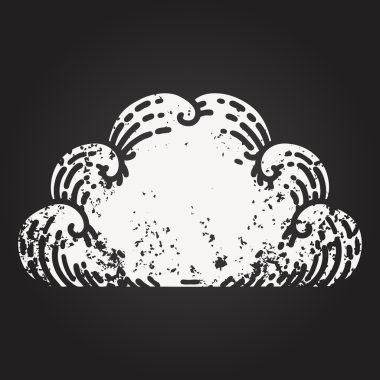 Kara tahta tebeşir dövmesi insan tarafından çizilmiş bir bulutun siyah stili.