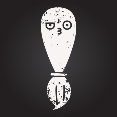 Bir insan tarafından çizilmiş bir boya fırçasının karikatürü.