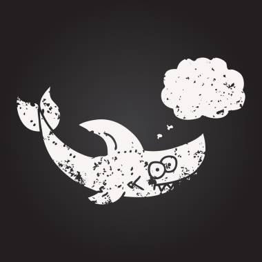 Karatahta tebeşirle insan tarafından çizilmiş düşünce baloncuğu köpekbalığı.