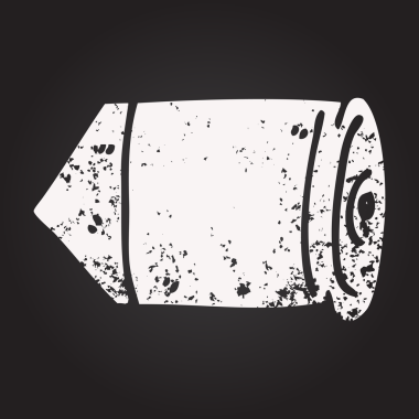 Tahta tebeşir bir insan tarafından çizilmiş karikatür mermisi