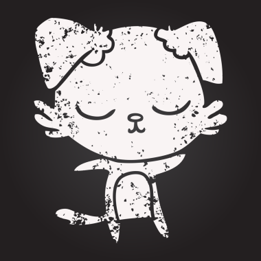 Bir insan tarafından çizilmiş kara tahta tebeşirle çizilmiş şirin bir köpek.