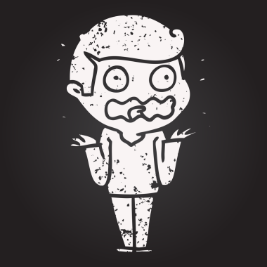 Karatahta karikatür çizen adam bir insan tarafından çizilmiş.