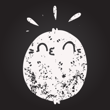 Bir insan tarafından çizilmiş kara tahta tebeşir şirin çizgi film limonu