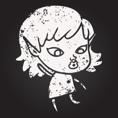 Kara tahta tebeşirle çizilmiş güzel elf kızı bir insan tarafından çizilmiş.