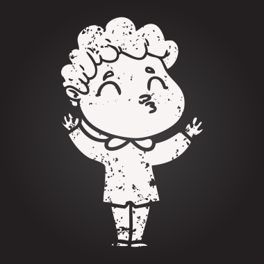 Tahta tebeşir karikatür adam bir insan tarafından çizilen omuz silkme