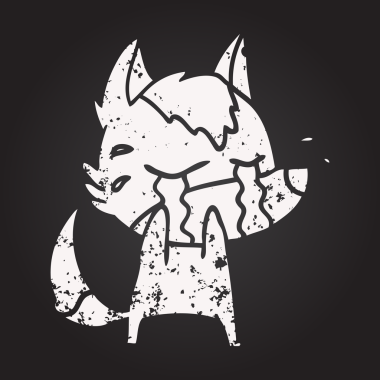 Karatahta tebeşiri bir insan tarafından çizilmiş ağlayan kurt.