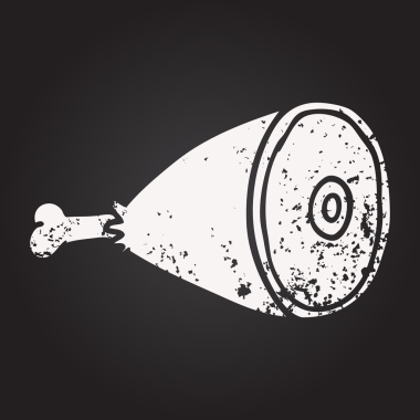 Bir insan tarafından çizilmiş bir et parçasının karatahta çizimi