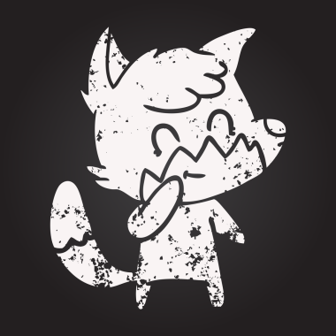 Karatahta tebeşiri bir insan tarafından çizilmiş tilki.