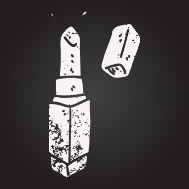 Kara tahta tebeşirle siyah beyaz bir insan tarafından çizilmiş ruj.