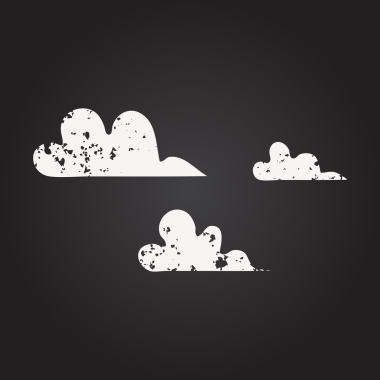Kara tahta bir insan tarafından çizilmiş bir bulutun karikatürü.