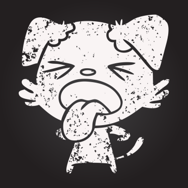 Karatahta tebeşiri bir insan tarafından çizilmiş iğrenç bir köpek.