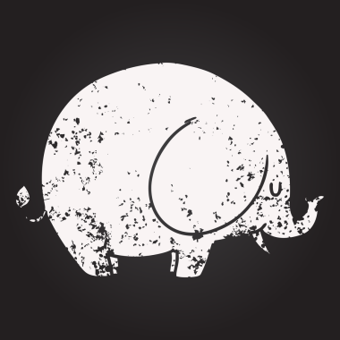 Bir insan tarafından çizilmiş kara tahta tebeşir fili.