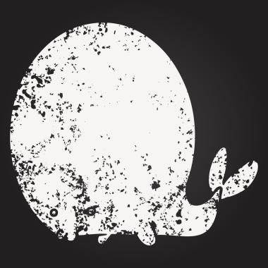 Bir insan tarafından çizilmiş karatahta balina.