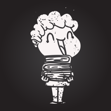 Karatahta tebeşir çizgi filmi bir insan tarafından çizilmiş mutlu adam