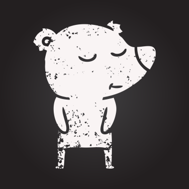 Karatahta tebeşir mutlu kutup ayısı bir insan tarafından çizilmiş.