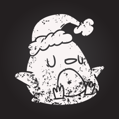 Tahta tebeşirle insan tarafından çizilmiş sevimli bir penguen resmi.