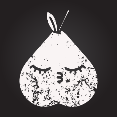 Bir insan tarafından çizilmiş yeşil bir armut karikatürü.