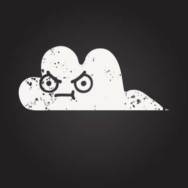 Karatahta tebeşir, bir insan tarafından çizilmiş fırtına kar bulutunun karikatürü.