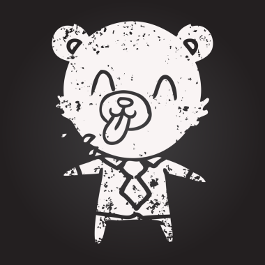 Kara tahta tebeşir kaba çizgi film kahramanı bir insan tarafından çizilmiş.