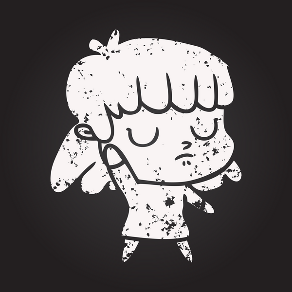 Bir insan tarafından çizilmiş kara tahta tebeşir karikatürü.