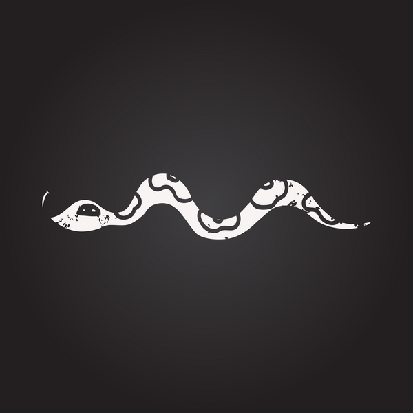 Karatahta tebeşirle insan tarafından çizilmiş çizgi film yılanı.