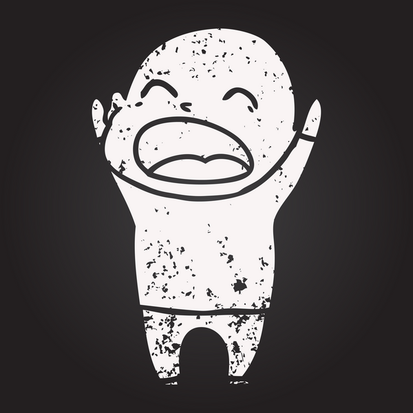 Tahta tebeşir karikatürü bir insan tarafından çizilmiş kel adam diye bağırıyor.