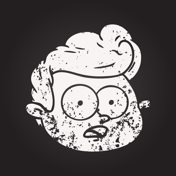 Bir insan tarafından çizilmiş kara tahta tebeşir erkek yüzü.