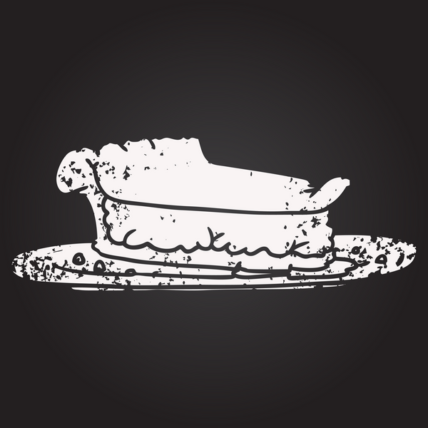 Bir insan tarafından çizilmiş et turtasının karatahta çizimi