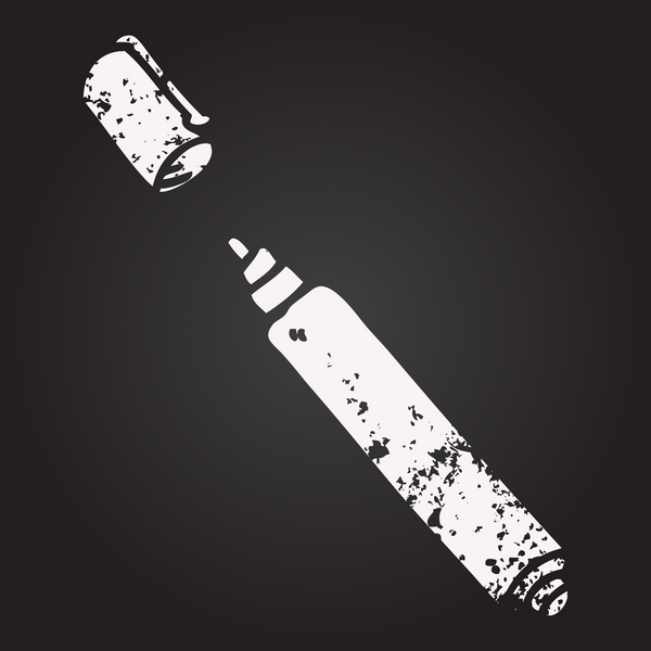 Karatahta tebeşir çizimi bir insan tarafından çizilmiş ofis kalemi