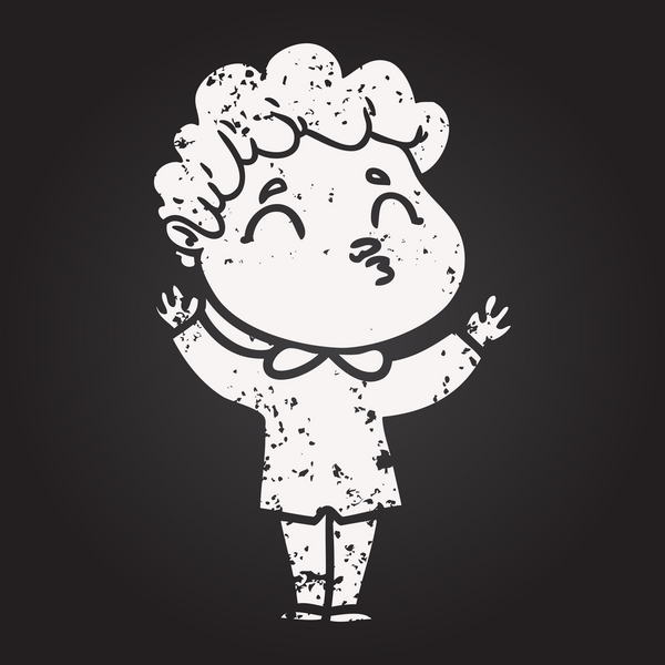 Tahta tebeşir karikatür adam bir insan tarafından çizilen omuz silkme