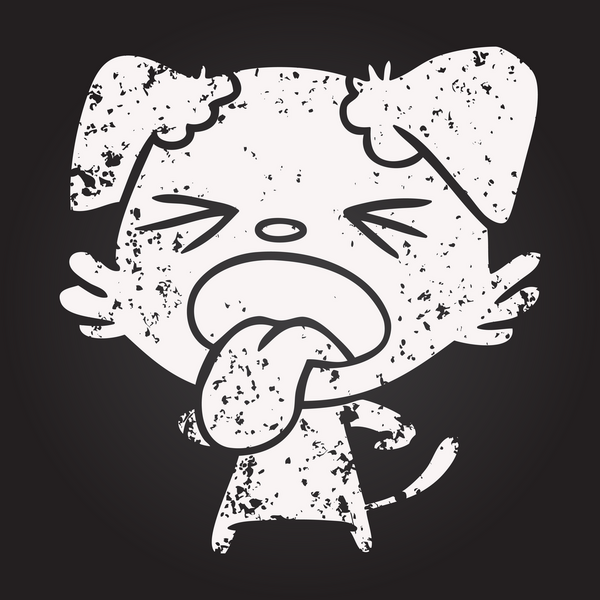 Karatahta tebeşiri bir insan tarafından çizilmiş iğrenç bir köpek.