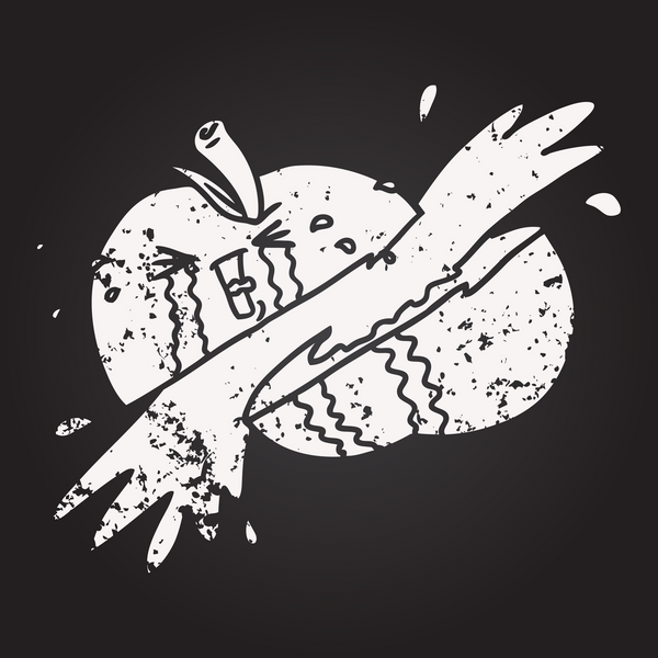 Bir insan tarafından çizilmiş kara tahta tebeşir karikatürü.