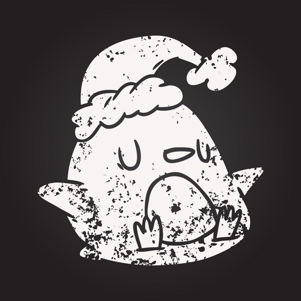 Tahta tebeşirle insan tarafından çizilmiş sevimli bir penguen resmi.