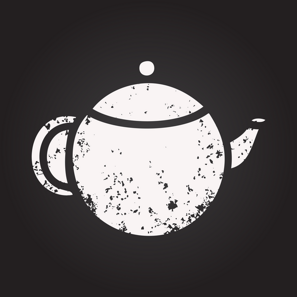 Bir insan tarafından çizilmiş kırmızı çay demliğinin karikatürü.