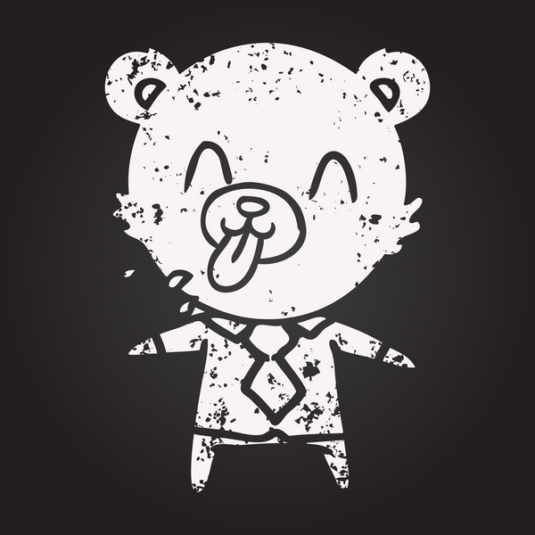 Kara tahta tebeşir kaba çizgi film kahramanı bir insan tarafından çizilmiş.