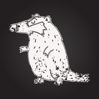 Bir insan tarafından çizilmiş kara tahta tebeşir porsuğu.