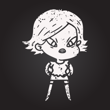 Bir insan tarafından çizilmiş karatahta karikatürü.