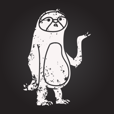 Karatahta tebeşiri bir insan tarafından çizilmiş tuhaf çizgi film tembelliği.